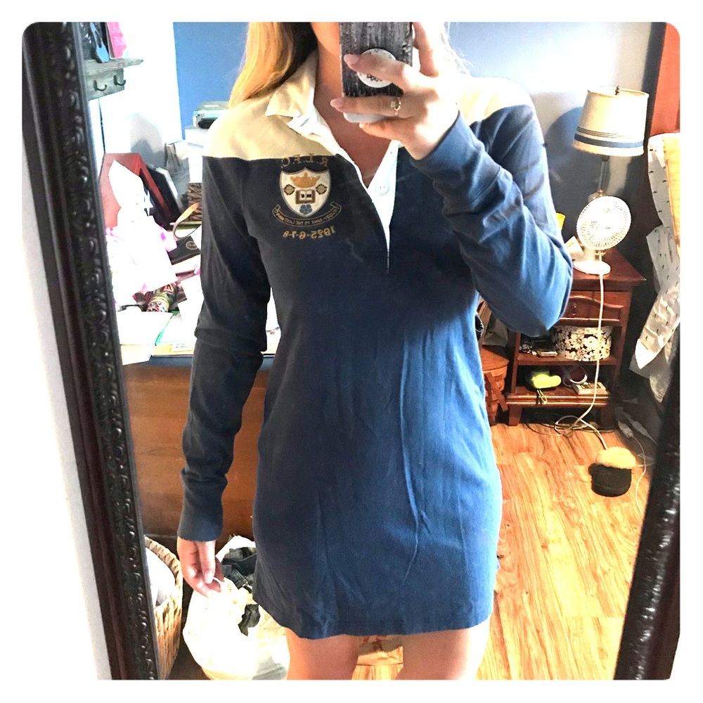 Polo Ralph Lauren Rugby Navy Blue Polo Shirt Dress